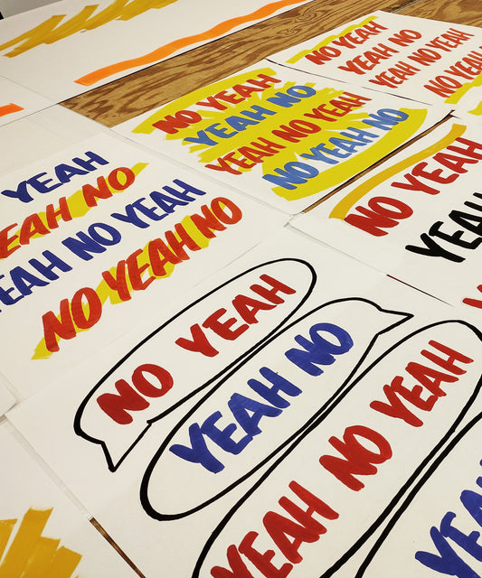 No Yeah Hand-Painted Signs